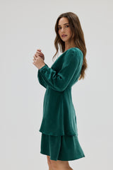 Long Sleeve Double Layer Mini Dress