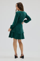 Long Sleeve Double Layer Mini Dress