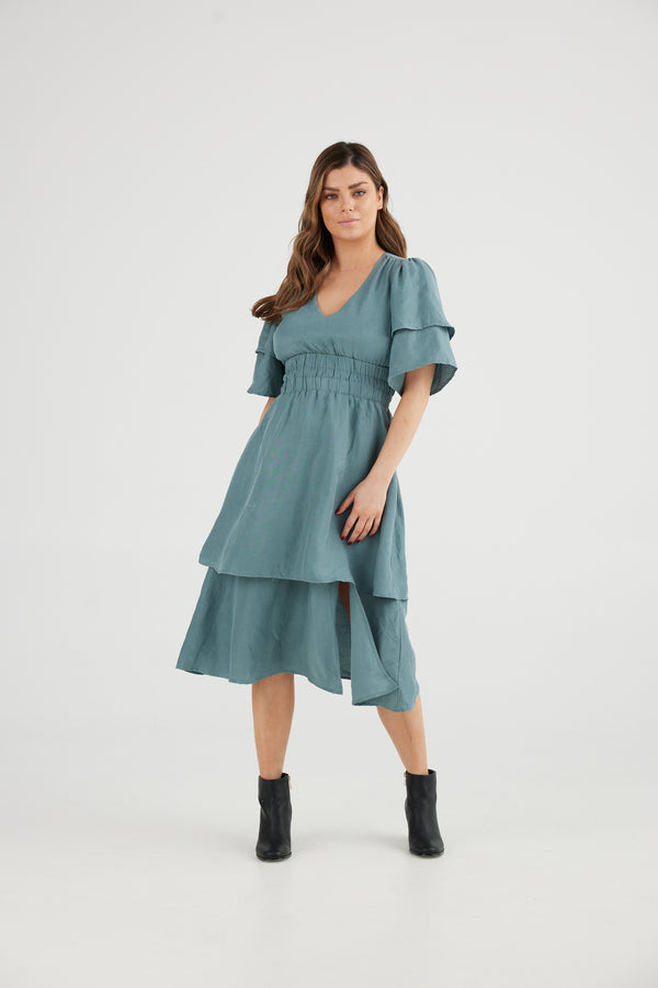 Double Sleeve Midi Dress