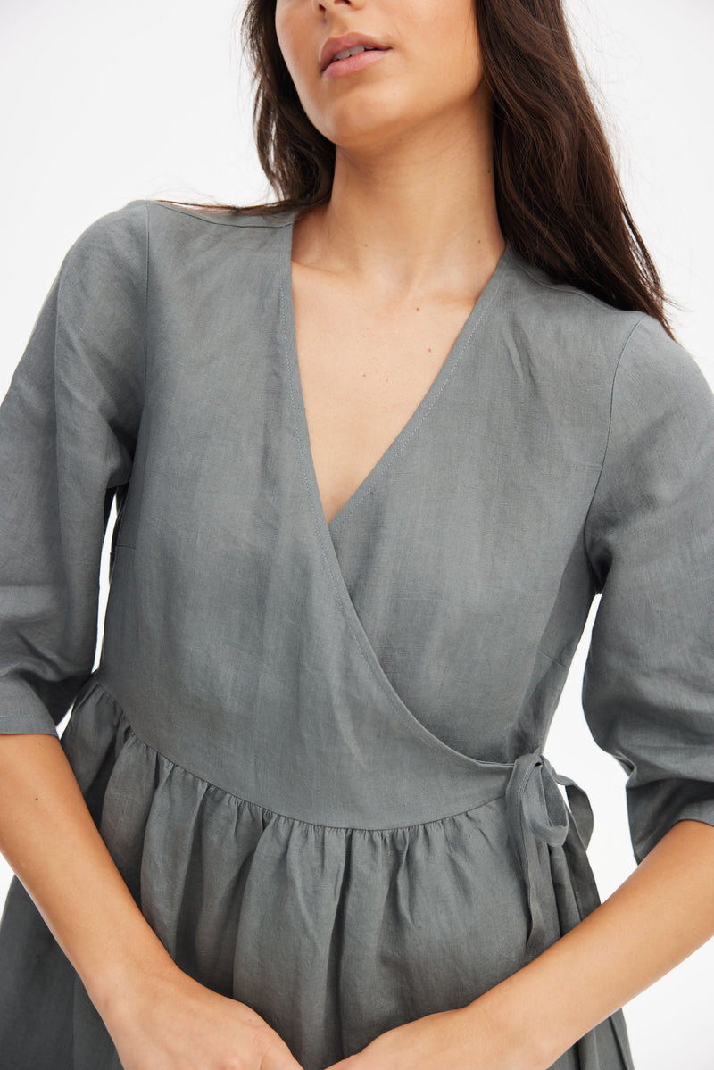 australian linen dress brand Modest Forever Australia | Modest Fashion Brand | Meet your new wardrobe essential 'Muted Clay Linen Dress' - A beautifully tailored linen dress designed for effortless modest style