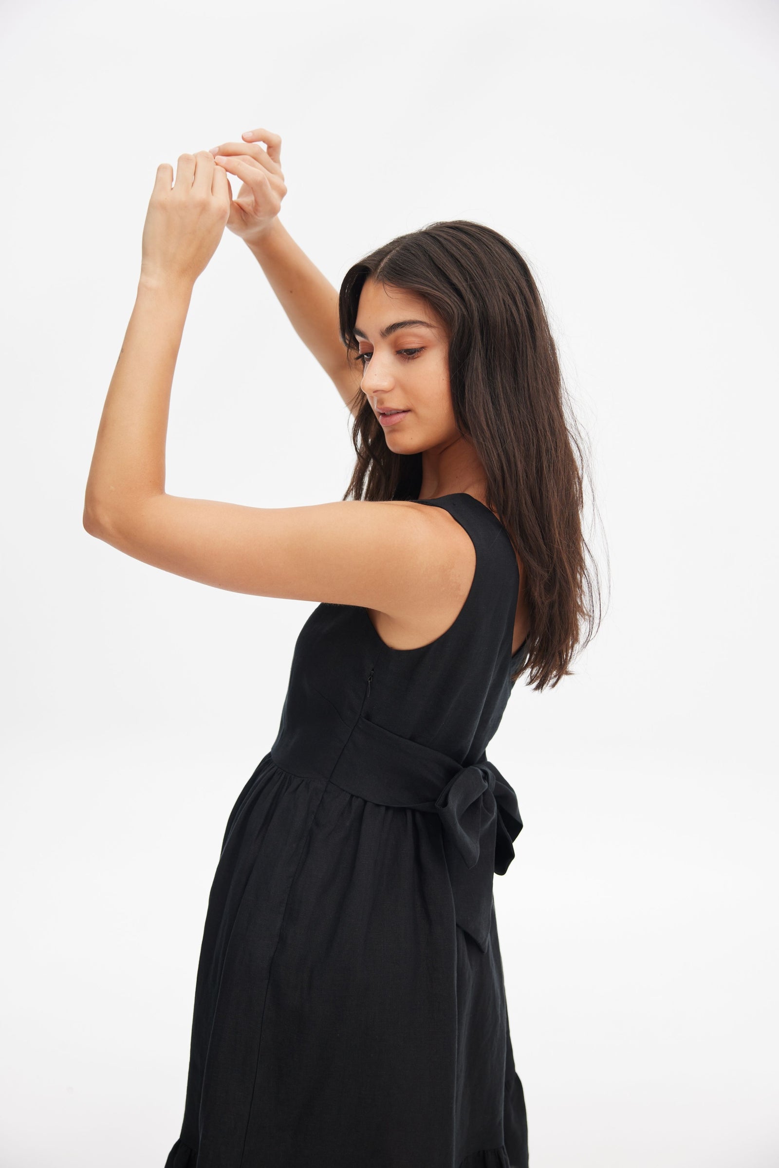 Wrap Back Mini Linen Dress – ELLEE THE LABEL